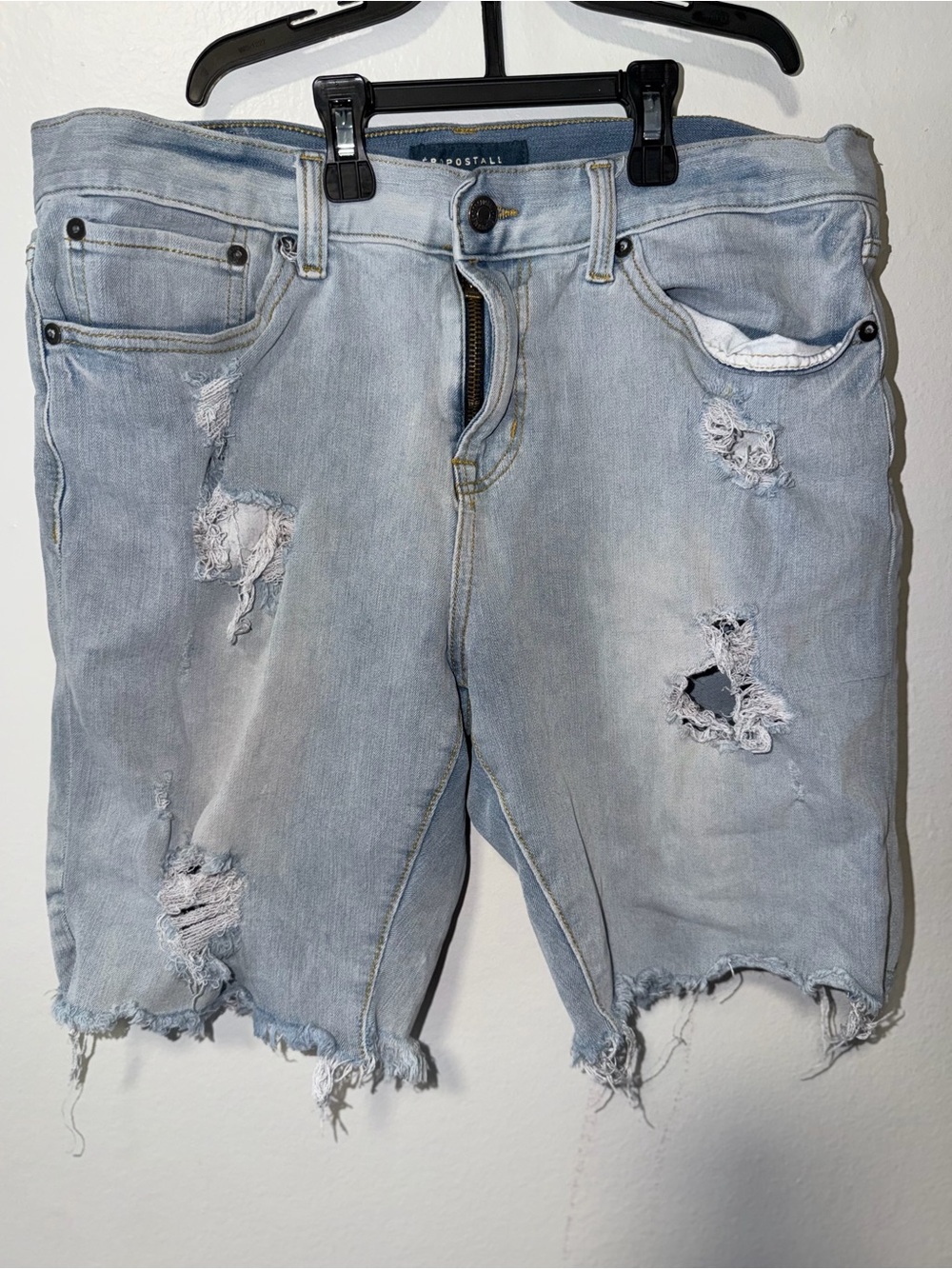 Aeropostale Light Blue Distressed Denim Shorts